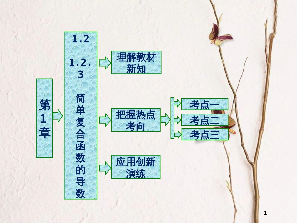 高中数学 第一章 导数及其应用 1.2 导数的运算 1.2.3 简单复合函数的导数课件 苏教版选修2-2_第1页