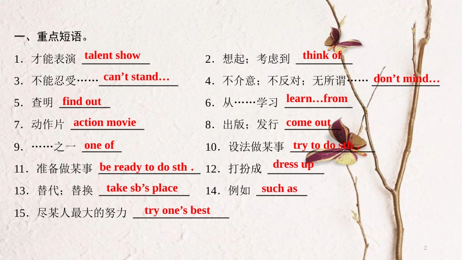 八年级英语上册 Unit 5 Do you want to watch a game show重点短语和句型课件 （新版）人教新目标版_第2页