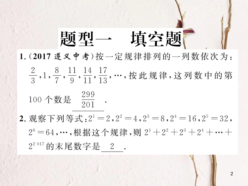 （青海专版）中考数学复习 第2编 专题突破篇 题型1 填空题（精练）课件_第2页