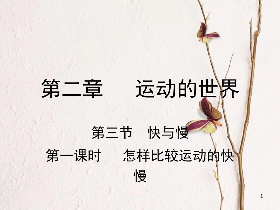 学年八年级物理全册 第二章 第三节 快与慢（第1课时 怎样比较运动的快慢）课件 （新版）沪科版_第1页