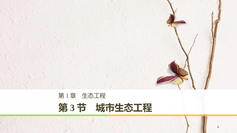 高中生物 第1章 生态工程 第3节 城市生态工程同步备课课件 北师大版选修3_第1页
