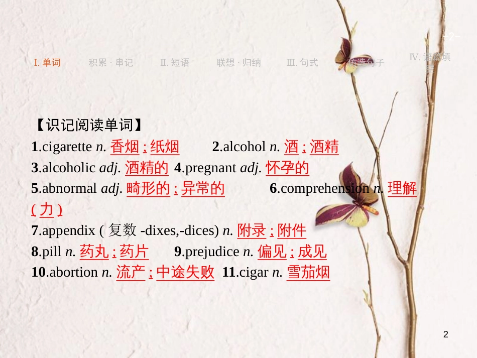 （浙江专用）2019届高三英语一轮复习 Unit 3 A healthy life课件 新人教版选修6_第2页