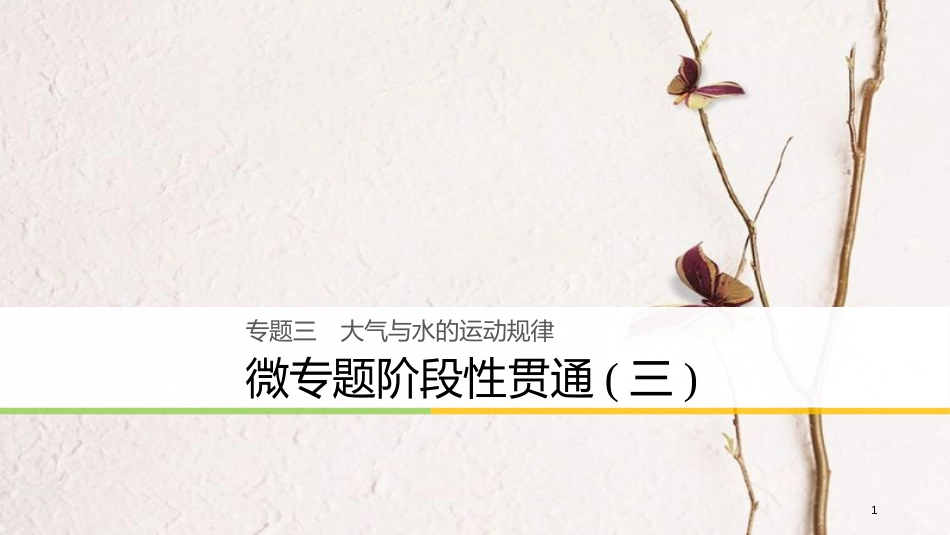 （浙江选考）版高考地理大二轮复习 专题三 大气与水的运动规律 微专题阶段性贯通课件_第1页