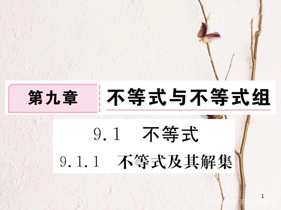 七年级数学下册 第9章 不等式与不等式组 9.1 不等式 9.1.1 不等式及其解集练习课件 （新版）新人教版_第1页