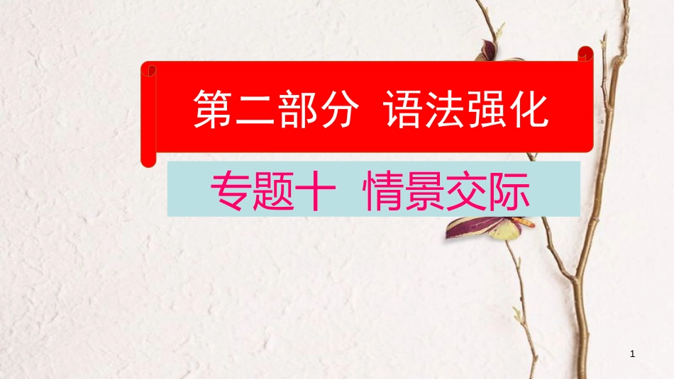 云南省中考英语学业水平精准复习方案 第二部分 语法强化 专题十 情景交际课件_第1页