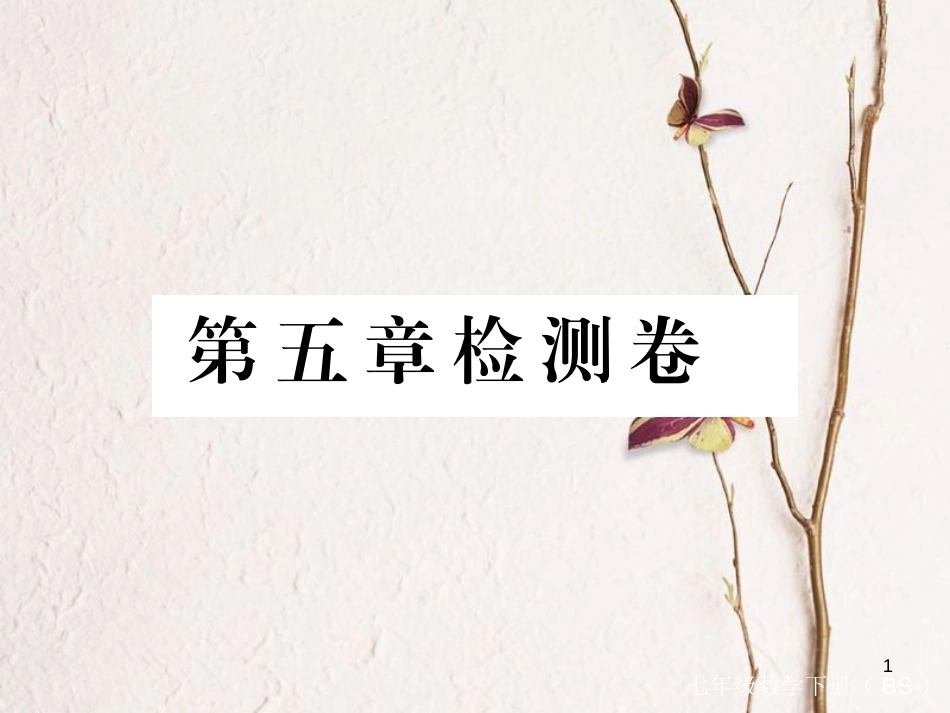 七年级数学下册 第五章 生活中的轴对称检测卷练习课件 （新版）北师大版_第1页