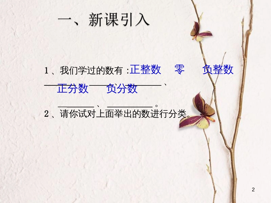 陕西省安康市石泉县池河镇七年级数学上册 1.2 有理数 1.2.1 有理数课件 （新版）新人教版_第2页