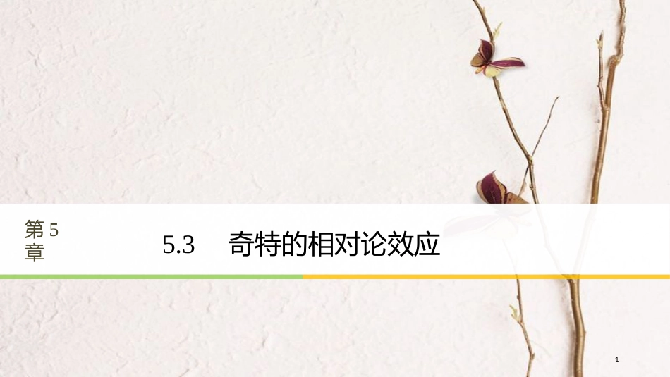 高中物理 第5章 新时空观的确立 5.3 奇特的相对论效应同步备课课件 沪科版选修3-4_第1页