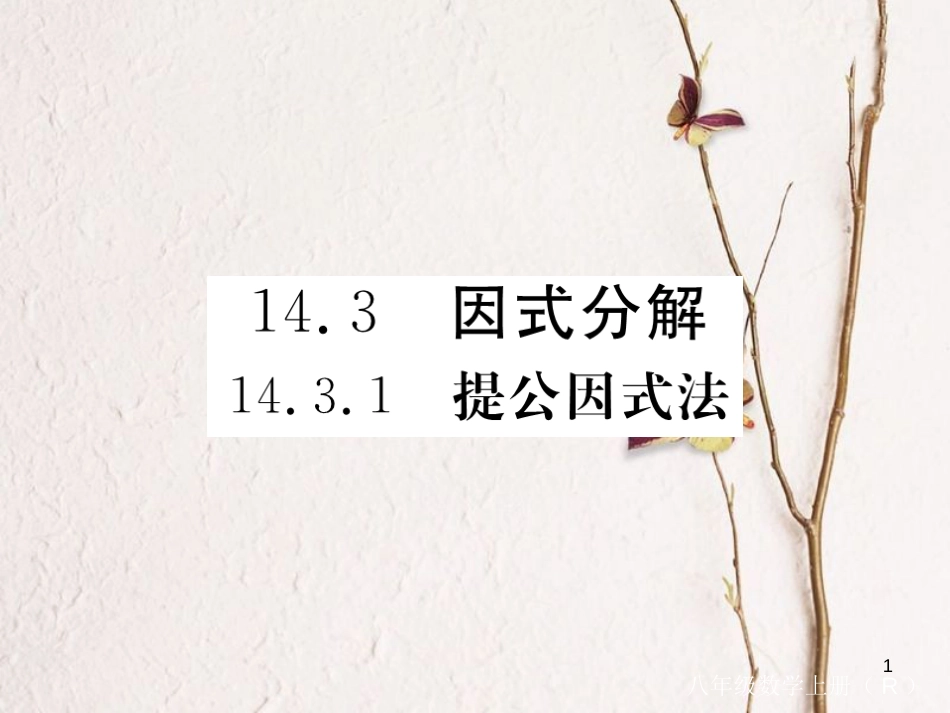 （贵州专用）八年级数学上册 14.3 因式分解 14.3.1 提公因式法课件 （新版）新人教版_第1页