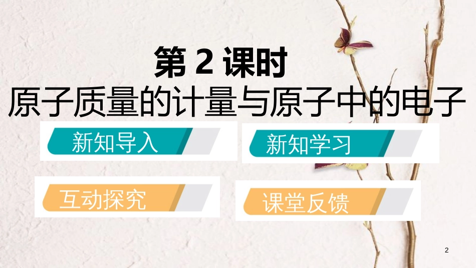 九年级化学上册 第二单元 探秘水世界 3 原子的构成 2.3.2 原子质量的计量与原子中的电子课件 （新版）鲁教版_第2页