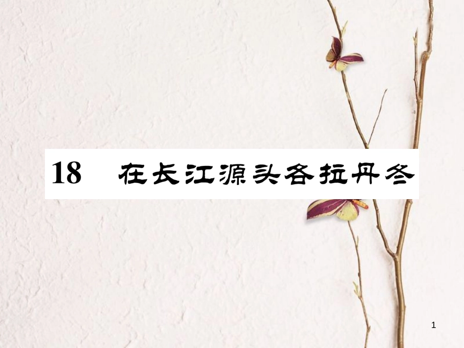 八年级语文下册 18《在长江源头各拉丹冬》习题课件 新人教版_第1页