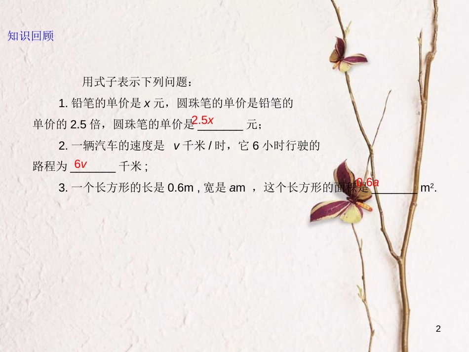 七年级数学上册 2.1 整式（2）课件 （新版）新人教版_第2页