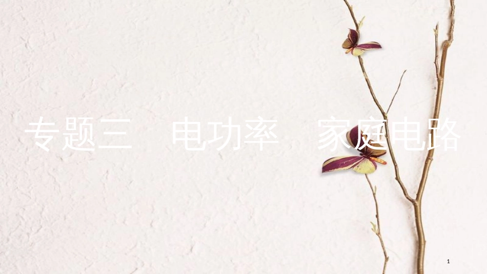 安徽省中考物理一轮复习 模块四 电磁学 专题三 电功率　家庭电路课件_第1页