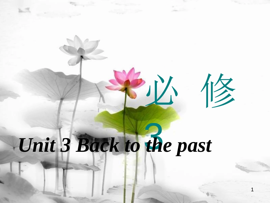 高考英语一轮复习 Unit 3 Back to the past课件 牛津译林版必修3_第1页