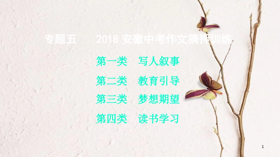 （安徽专用）中考语文 专题复习五 安徽中考作文猜押训练课件_第1页