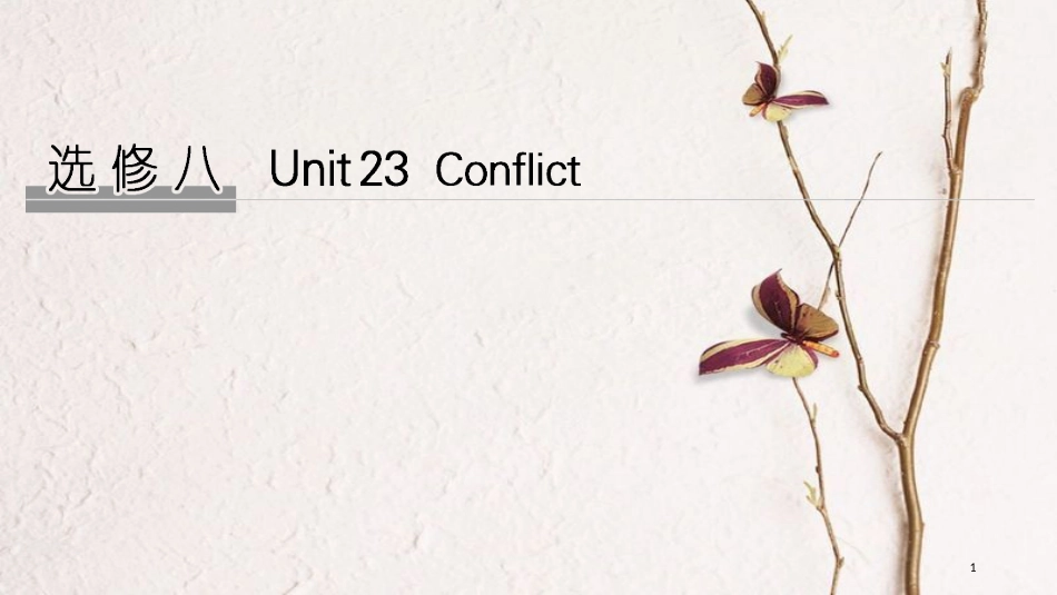 2019版高考英语大一轮复习 Unit 23 Conflict课件 北师大版选修8_第1页