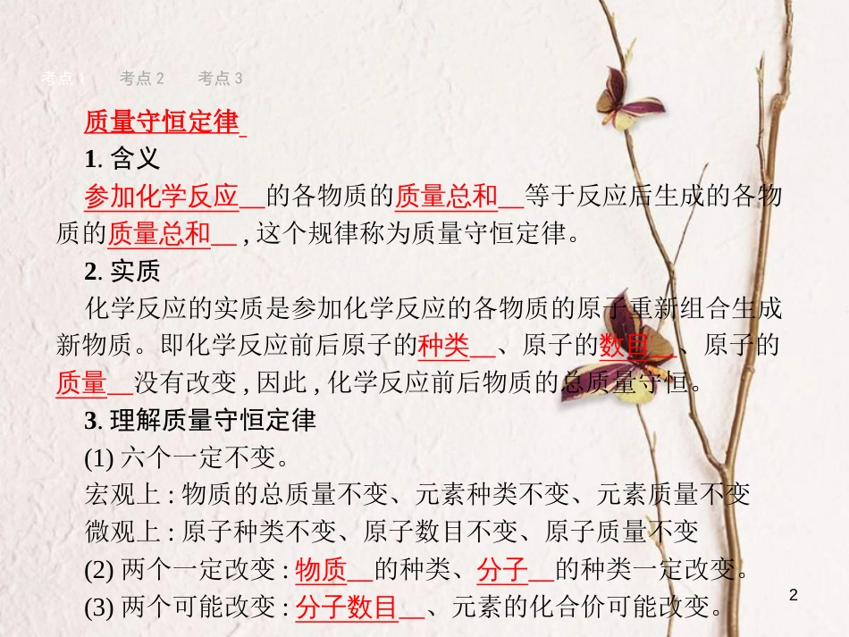 （甘肃专版）中考化学总复习 第5单元 化学方程式课件_第2页