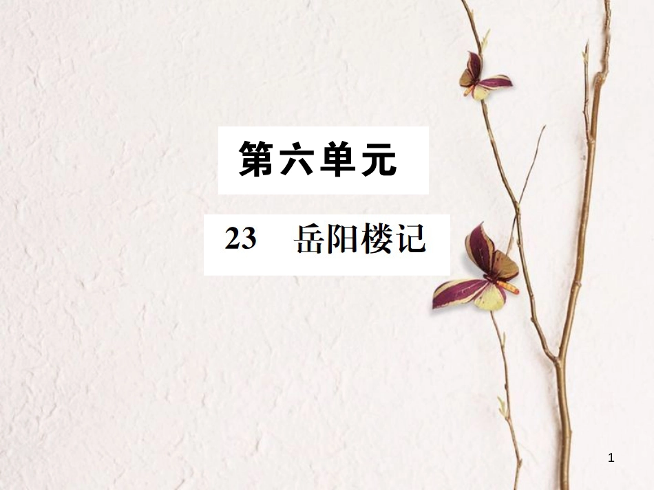 （遵义专版）八年级语文下册 第六单元 23 岳阳楼记课件 语文版_第1页