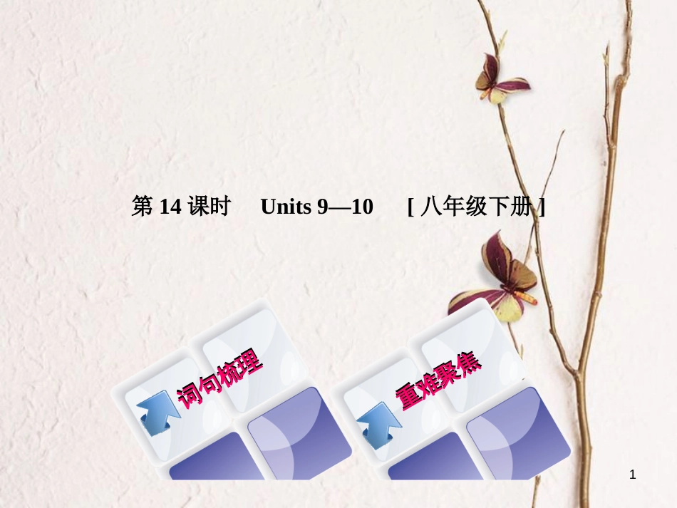 湖南省中考英语总复习 第一篇 教材过关 八下 第14课时 Units 9-10教学课件 人教新目标版_第1页