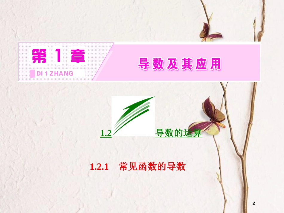 高中数学 第一章 导数及其应用 1.2 导数的运算 1.2.1 常见函数的导数课件 苏教版选修2-2_第2页