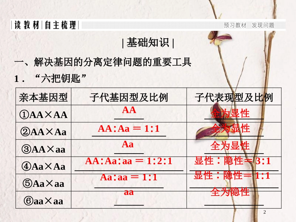 高中生物 第三章 遗传和染色体 第6课时 基因的分离定律（Ⅲ）课件 苏教版必修2_第2页