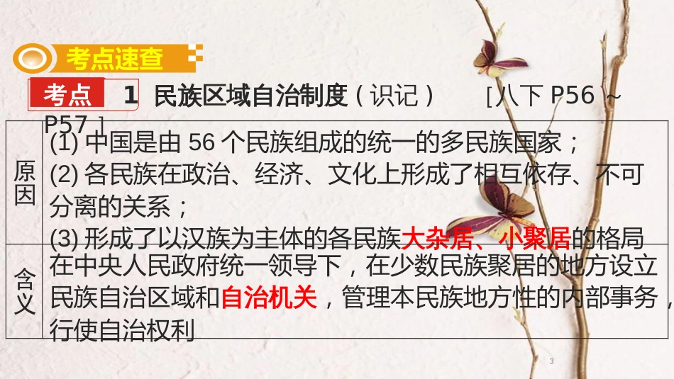 湖南省中考历史总复习模块三中国现代史第四单元民族团结与祖国统一课件新人教版_第3页