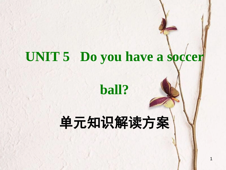 七年级英语上册 Unit 5 Do you have a soccer ball单元知识解读方案课件 （新版）人教新目标版_第1页