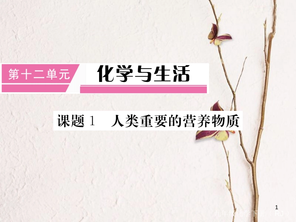（通用）九年级化学下册 第12单元 化学与生活 课题1 人类重要的营养物质（小册子）课件 （新版）新人教版_第1页