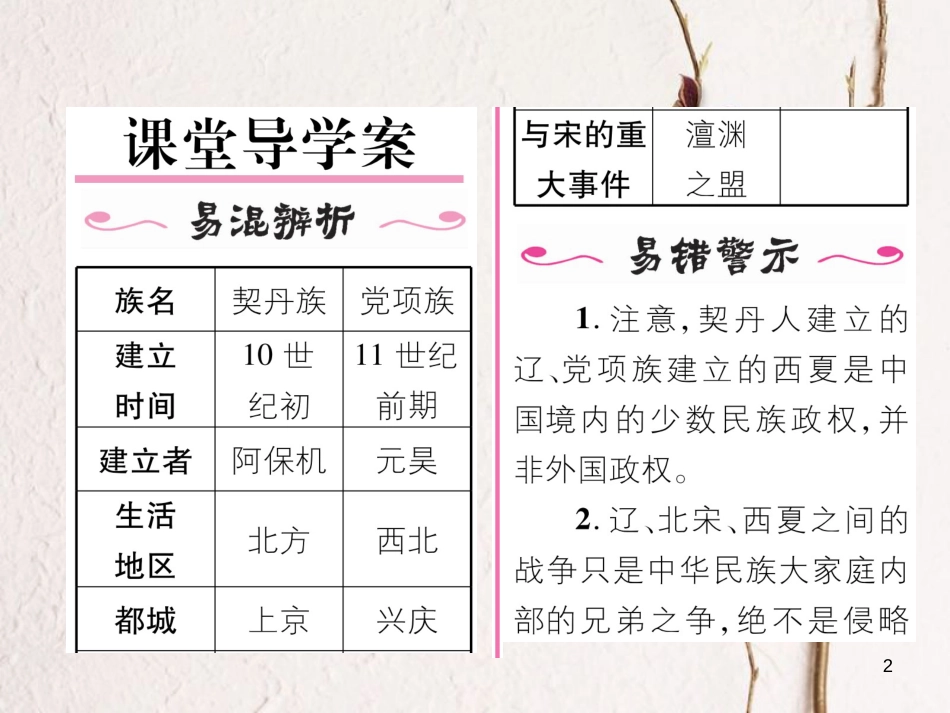 七年级历史下册 第2单元 辽宋夏金元时期：民族关系发展和社会变化 第7课 辽、西夏与北宋的并立作业课件 新人教版_第2页