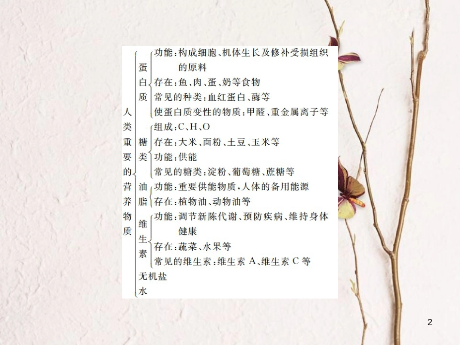 九年级化学下册 12 化学与生活 单元复习（五）化学与生活习题课件 （新版）新人教版_第2页