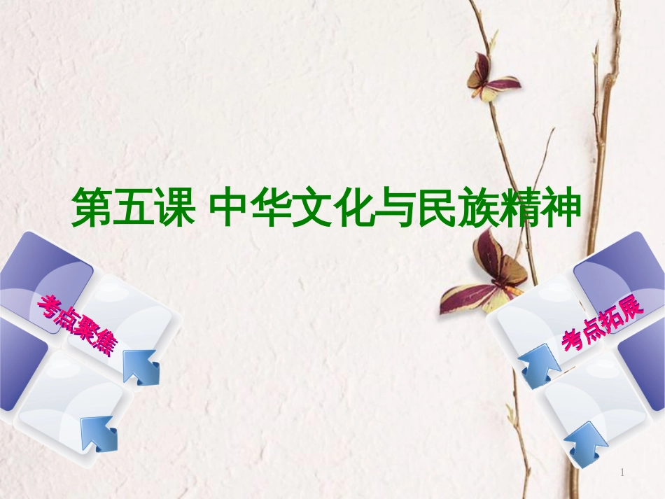 （呼和浩特专版）中考政治复习方案 第三部分 九全 第五课 中华文化与民族精神课件_第1页