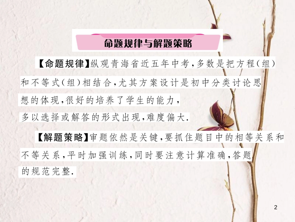 （青海专版）中考数学复习 第2编 专题突破篇 题型4 方程（组）及不等式（组）的实际应用（精讲）课件_第2页
