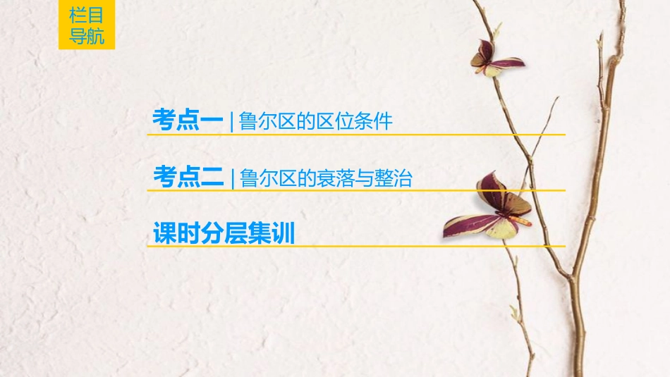 2019版高考地理一轮复习 第10章 区域可持续发展 第4节 德国鲁尔区的探索课件 中图版(1)_第2页