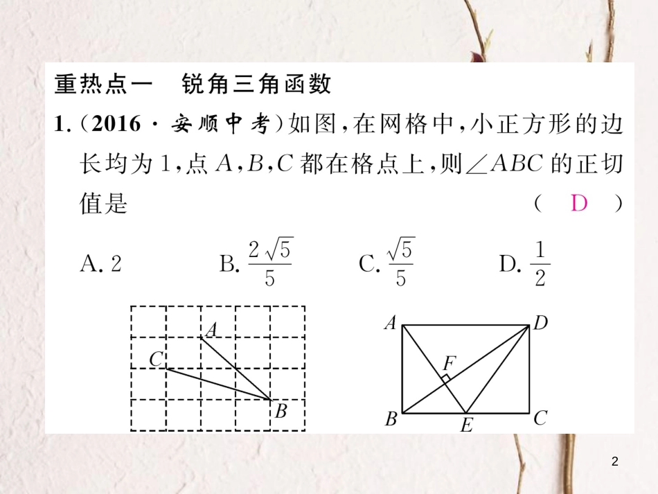 九年级数学下册 第28章 锐角三角函数中考重热点突破作业课件 （新版）新人教版_第2页