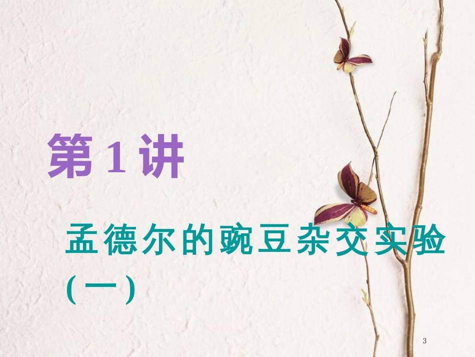 （全国通用版）2019版高考生物一轮复习 第2部分 遗传与进化 第一单元 遗传定律和伴性遗传 第1讲 孟德尔的豌豆杂交实验（一）精准备考实用课件_第3页