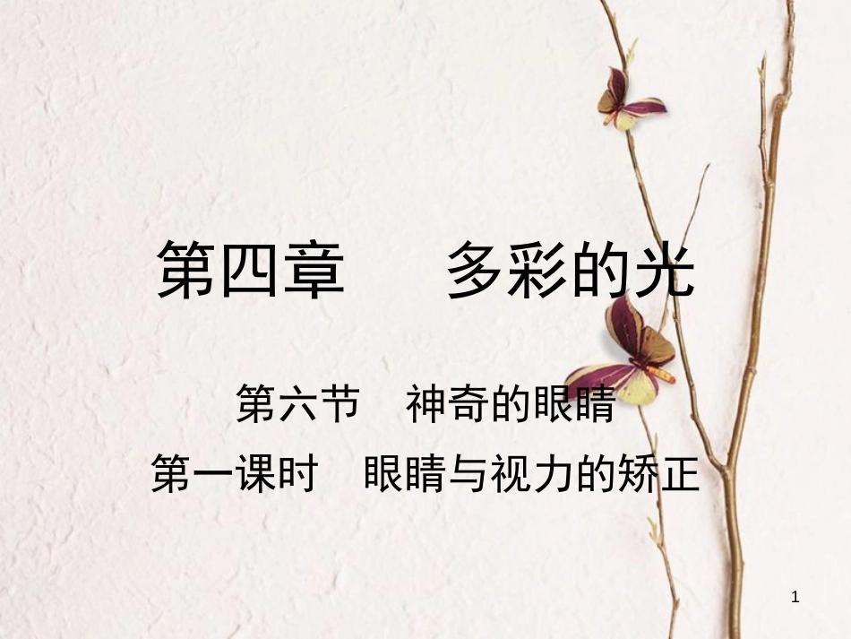 学年八年级物理全册 第四章 第六节 神奇的眼睛（第1课时 眼睛与视力的矫正）课件 （新版）沪科版_第1页