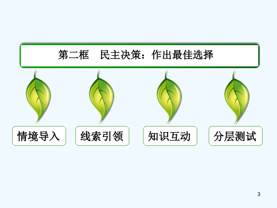 高中政治《公民的政治生活》1-2-2民主决策 作出最佳选择课件 新人教版必修2_第3页