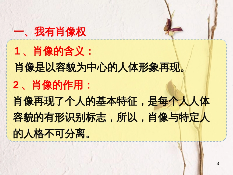 八年级政治下册 第二单元我们的人身权利 第四课 维护我们的人格尊严 肖像和姓名中的权利课件 新人教版_第3页