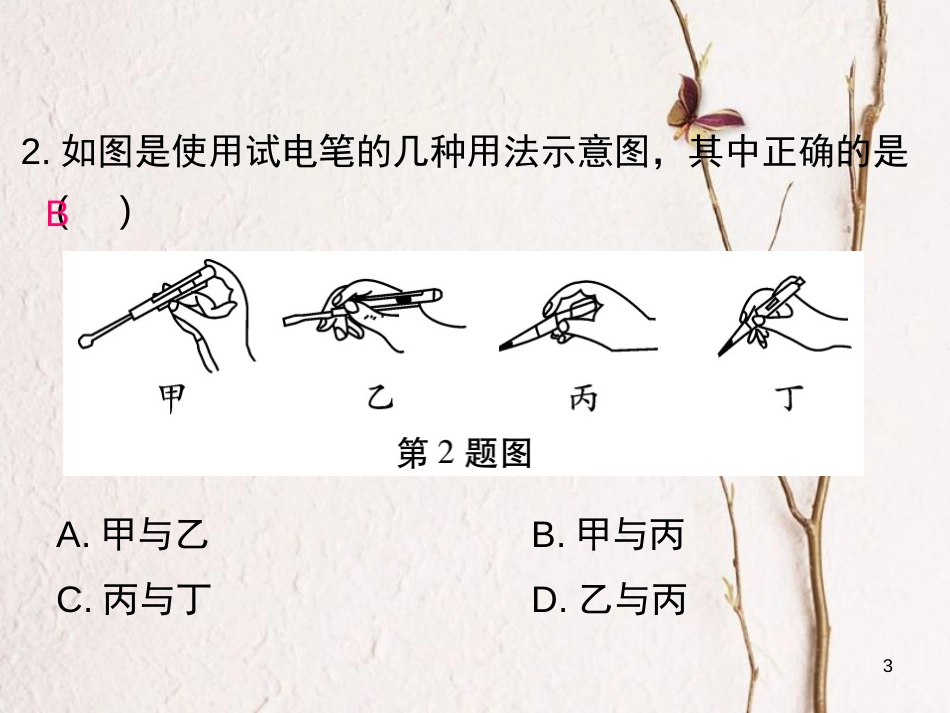 九年级物理全册 第十九章 生活用电单元过关检测课件 （新版）新人教版_第3页