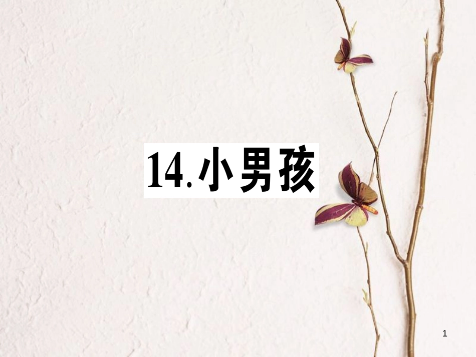 九年级语文下册 第四单元 14 小男孩作业课件 语文版_第1页
