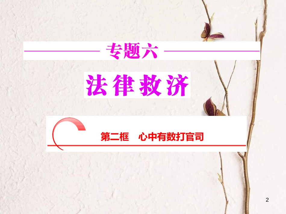 高中政治 专题六 法律救济 第二框 心中有数打官司课件 新人教版选修5_第2页