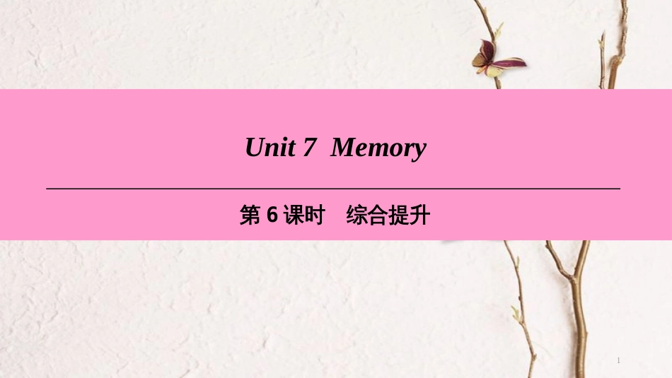 八年级英语上册 Module 4 School life Unit 7 Memory（第6课时）综合提升课件 牛津深圳版_第1页