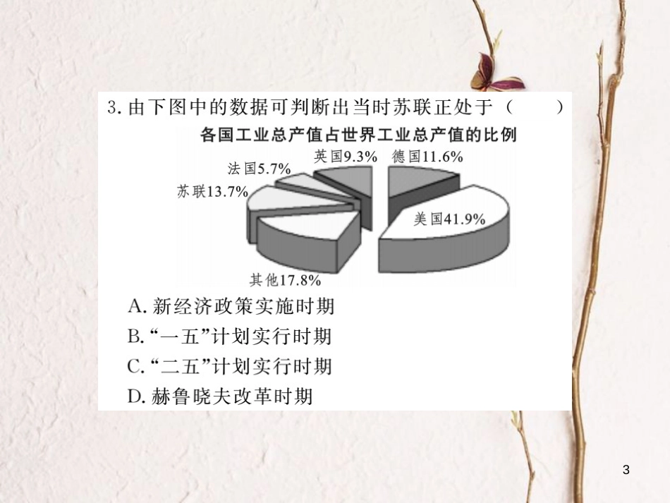 （安徽专版）九年级历史下册 专题三 改革与创新同步测试课件 新人教版_第3页