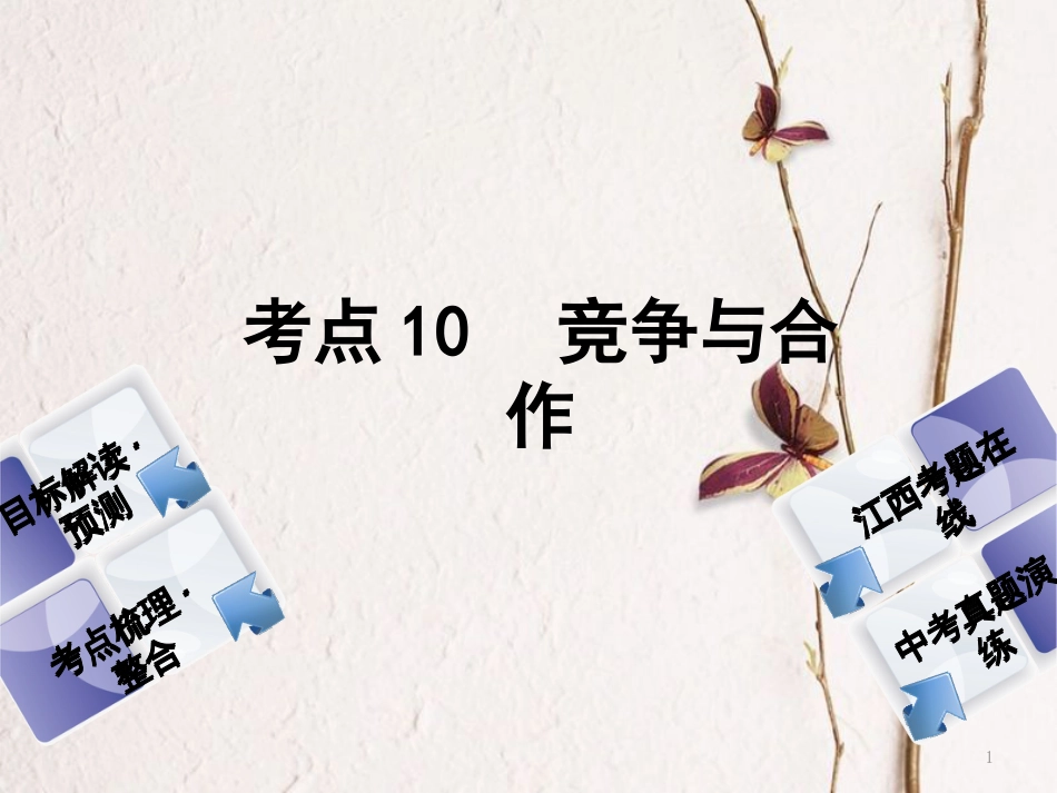 （江西专版）中考政治复习方案 第一单元 心理与品德 考点10 竞争与合作教材梳理课件_第1页