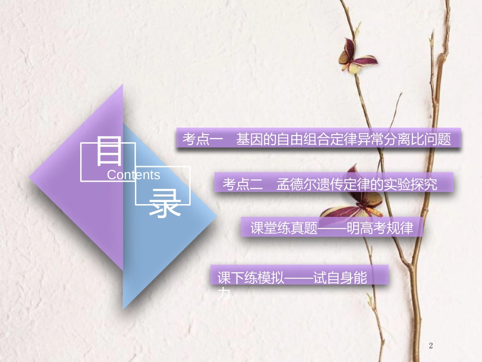 （全国通用版）2019版高考生物一轮复习 第2部分 遗传与进化 第一单元 遗传定律和伴性遗传 第2讲 第2课时 基因的自由组合定律异常分离比问题及有关实验探究精准备考实用课件_第2页
