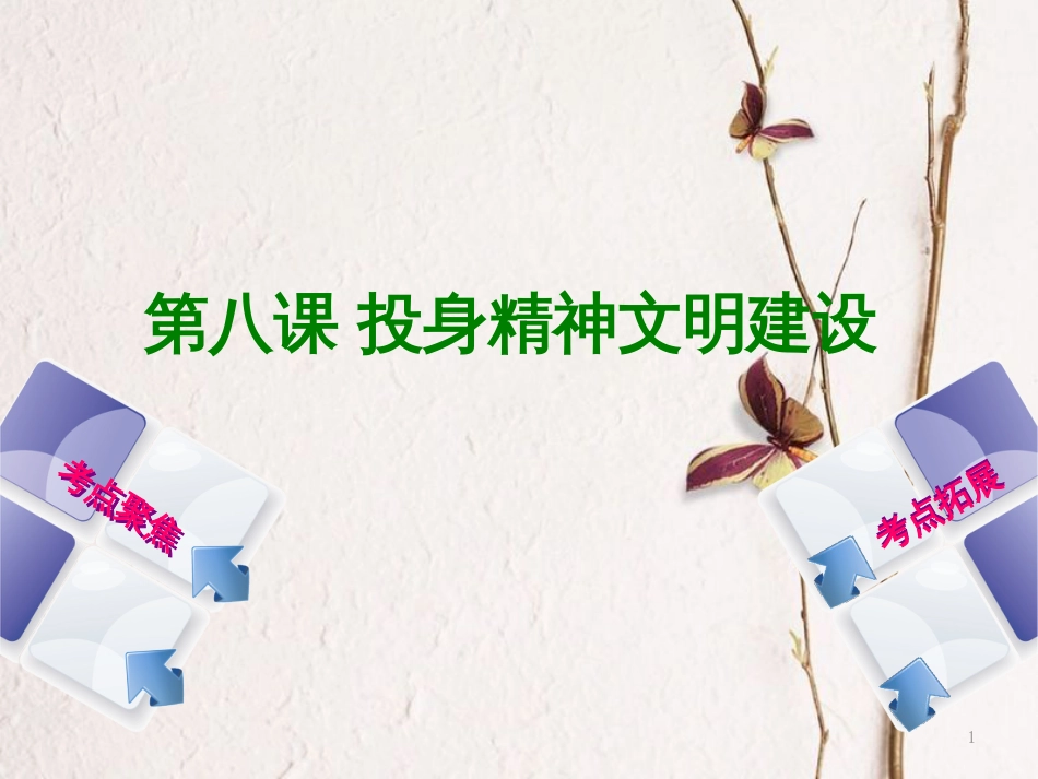 （呼和浩特专版）中考政治复习方案 第三部分 九全 第八课 投身精神文明建设课件_第1页