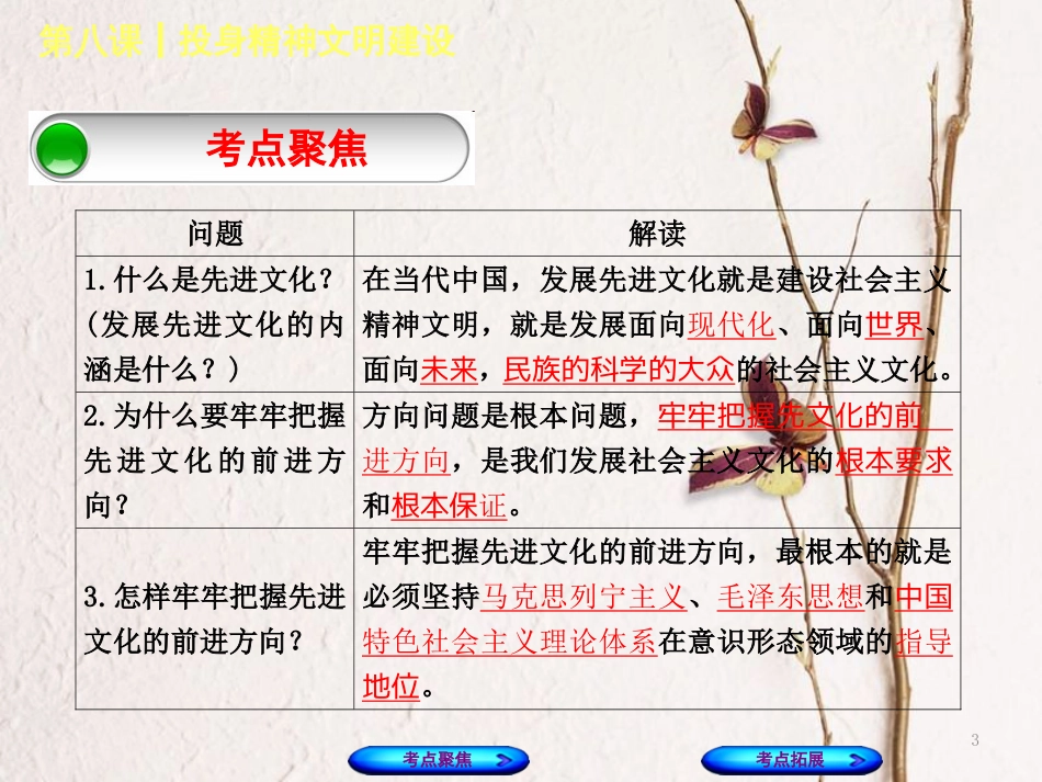 （呼和浩特专版）中考政治复习方案 第三部分 九全 第八课 投身精神文明建设课件_第3页