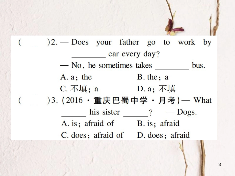 七年级英语下册 Unit 3 How do you get to school（第5课时）习题课件 （新版）人教新目标版_第3页