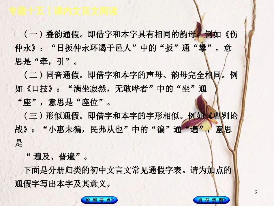 湖南省2018年中考语文 专题十五 课内文言文阅读复习课件_第3页