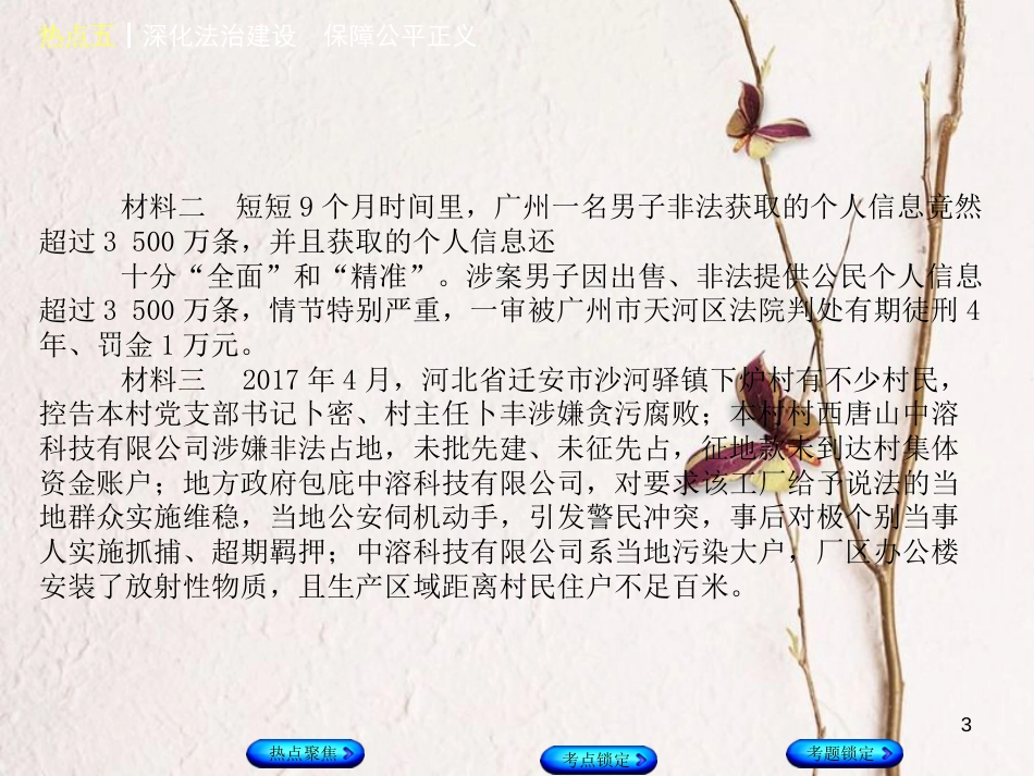 （河北专版）中考政治复习方案 热点专题五 深化法治建设 保障公平正义课件_第3页